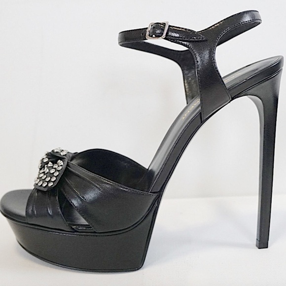 SAINT LAURENT "BIANCA" PLATFORM High STILETTO Sandal - Picture 14 of 16